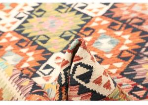 Tappeto Kilim Geometrico Arancione Blu Scuro 120x185 Cm
