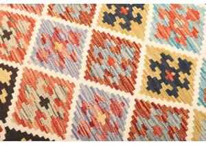 Tappeto Kilim Geometrico Avorio Arancione 112x175 Cm
