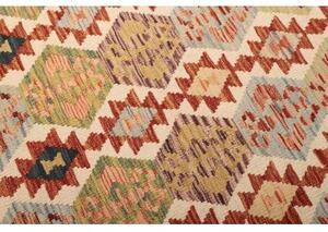 Tappeto Kilim Geometrico Beige Arancione 130x185 Cm