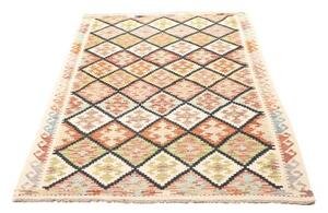 Tappeto Kilim Stilizzato Avorio Multicolore 126x182 Cm