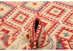 Tappeto Kilim Geometrico Rosso Beige 167x244 Cm