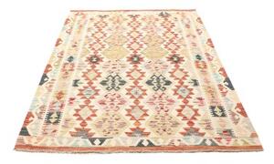 Tappeto Kilim Geometrico Beige Arancione 130x185 Cm