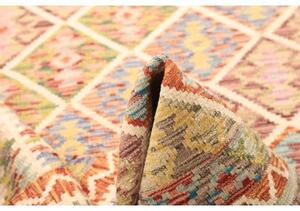 Tappeto Kilim Stilizzato Arancione Beige 130x184 Cm
