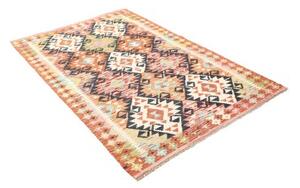 Tappeto Kilim Geometrico Arancione Blu Scuro 120x185 Cm
