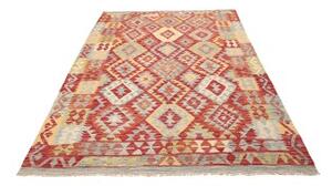 Tappeto Kilim Geometrico Rosso Mattone Azzurro 173x239 Cm