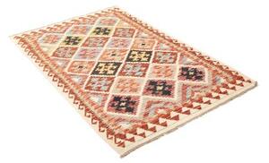 Tappeto Kilim Geometrico Avorio Arancione 112x175 Cm