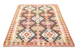 Tappeto Kilim Geometrico Arancione Blu Scuro 120x185 Cm