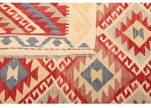 Tappeto Kilim Geometrico Rosso Beige 167x244 Cm
