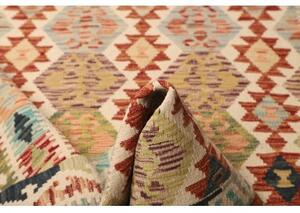 Tappeto Kilim Geometrico Beige Arancione 130x185 Cm