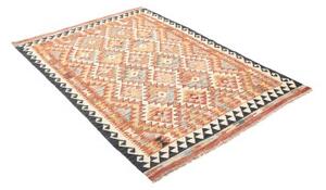 Tappeto Kilim Geometrico Arancione Azzurro 126x180 Cm