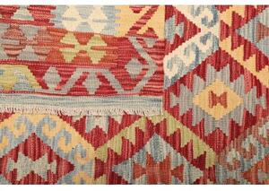Tappeto Kilim Geometrico Rosso Mattone Azzurro 173x239 Cm