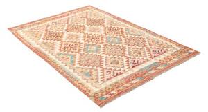 Tappeto Kilim Geometrico Arancione Beige 127x183 Cm