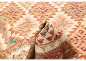 Tappeto Kilim Geometrico Arancione Beige 127x183 Cm