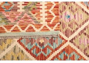 Tappeto Kilim Stilizzato Arancione Beige 130x184 Cm