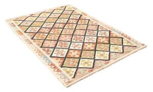 Tappeto Kilim Stilizzato Avorio Multicolore 126x182 Cm