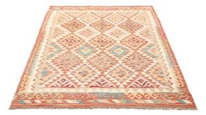 Tappeto Kilim Geometrico Arancione Beige 127x183 Cm