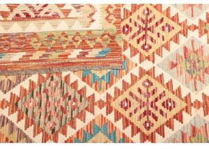Tappeto Kilim Geometrico Arancione Beige 127x183 Cm