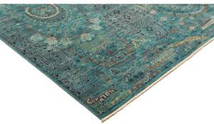 Tappeto Floralia Stilizzato Verde Petrolio Beige 247x304 Cm