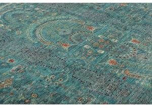 Tappeto Floralia Stilizzato Verde Petrolio Beige 247x304 Cm