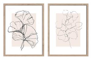 Set di dipinti stampati con cornice inclusa 2 pz 30x40 cm Floral Set – Styler