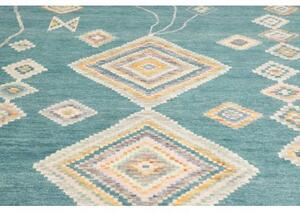 Tappeto Berbero Geometrico Verde Petrolio Avorio 243x310 Cm