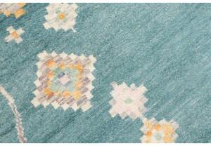 Tappeto Berbero Geometrico Verde Petrolio Avorio 243x310 Cm