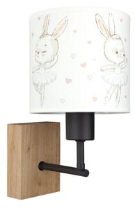 Brilagi - Lampada da parete BOBO WOOD 1xE27/25W/230V rovere/nero/bianco/coniglietti