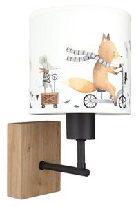Brilagi - Lampada da parete BOBO WOOD 1xE27/25W/230V quercia/nero/bianco/animaletti