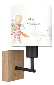 Brilagi - Lampada da parete BOBO WOOD 1xE27/25W/230V rovere/nero/bianco/animaletti