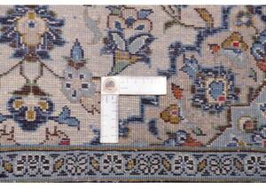 Tappeto Kashan Fine Medaglione Floreale Avorio Blu Cobalto 96x150 Cm