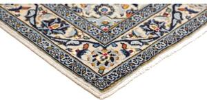 Tappeto Kashan Fine Medaglione Floreale Avorio Blu Cobalto 96x150 Cm