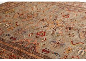 Tappeto Kazak Fine Stilizzato Grigio Tortora Mattone 255x303 Cm