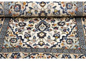 Tappeto Kashan Fine Medaglione Floreale Avorio Blu Cobalto 96x150 Cm