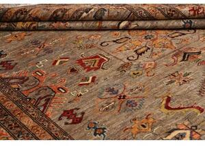 Tappeto Kazak Fine Stilizzato Grigio Tortora Mattone 255x303 Cm