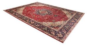 Tappeto Tabriz Medaglione Floreale Rosso Blu Scuro 258x344 Cm