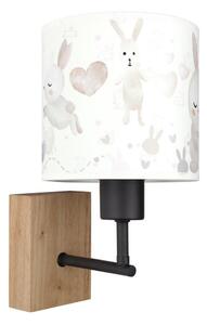 Brilagi - Lampada da parete BOBO WOOD 1xE27/25W/230V rovere/nero/bianco/coniglietti