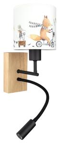 Brilagi - Lampada LED Flex BOBO WOOD 1xE27/25W/230V + LED/3W rovere/nero/bianco/motivo animale