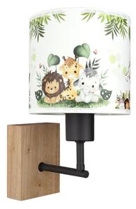 Brilagi - Lampada da parete BOBO WOOD 1xE27/25W/230V rovere/nero/bianco/verde/giungla