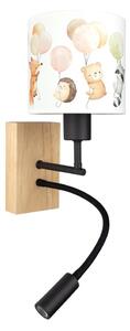 Brilagi - lampada LED Flex. BOBO WOOD 1xE27/25W/230V + LED/3W rovere/nera/bianca/animalier