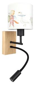 Brilagi - LED Flex. lampada BOBO WOOD 1xE27/25W/230V + LED/3W rovere/nero/bianco/motivo animale