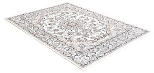 Tappeto Nain Kashmar Medaglione Floreale Avorio Azzurro 146x197 Cm