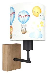 Brilagi - Lampada da parete BOBO WOOD 1xE27/25W/230V rovere/nero/bianco/animali