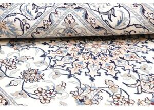 Tappeto Nain Kashmar Medaglione Floreale Avorio Azzurro 146x197 Cm