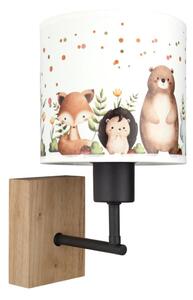 Brilagi - Lampada da parete BOBO WOOD 1xE27/25W/230V rovere/nero/bianco/animali