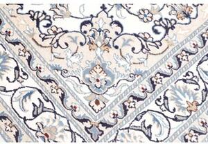 Tappeto Nain Kashmar Medaglione Floreale Avorio Azzurro 146x197 Cm