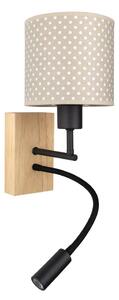 Brilagi - Lampada LED Flex BOBO WOOD 1xE27/25W/230V + LED/3W rovere/nero/beige/puntinato