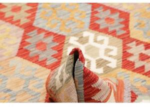 Tappeto Kilim Geometrico Rosso Beige 168x240 Cm