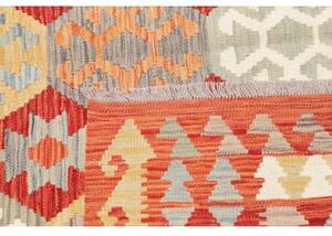 Tappeto Kilim Geometrico Rosso Beige 168x240 Cm
