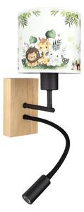 Brilagi-LED Flex. lampada BOBO WOOD 1xE27/25W/230V + LED/3W rovere/nero/bianco/verde/giungla