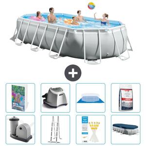 Piscina fuori terra ovale con struttura Prism - 503x274x122 cm - 7 pezzi - Modello S649